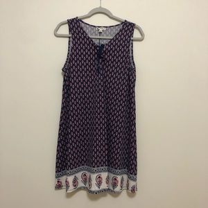 Sleeveless lightweight dress red and blue